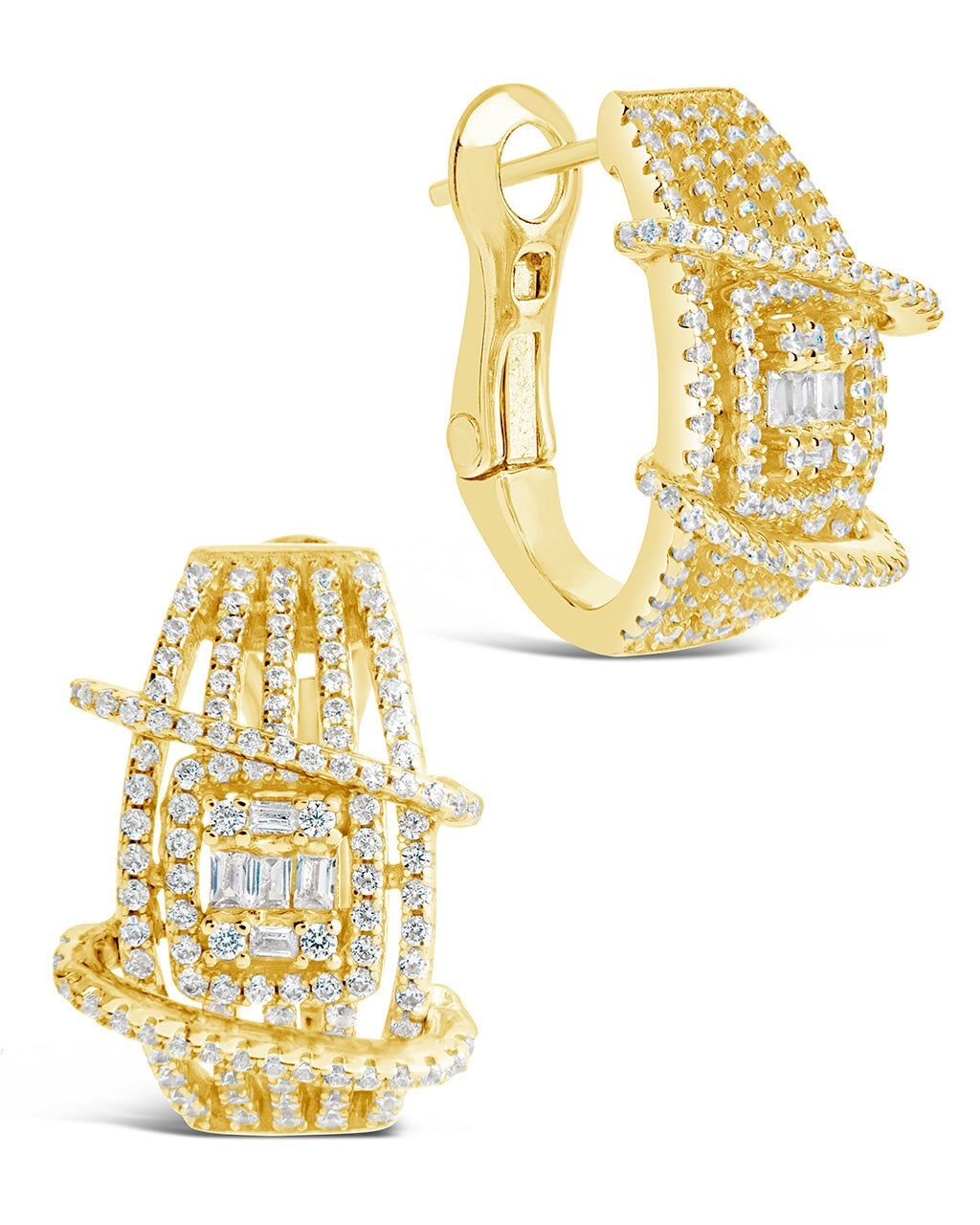Leigh CZ Statement Hoop Earrings for Women - Sparkling Cubic Zirconia Fashion Jewelry - Perfect for Parties, Weddings & Date Nights