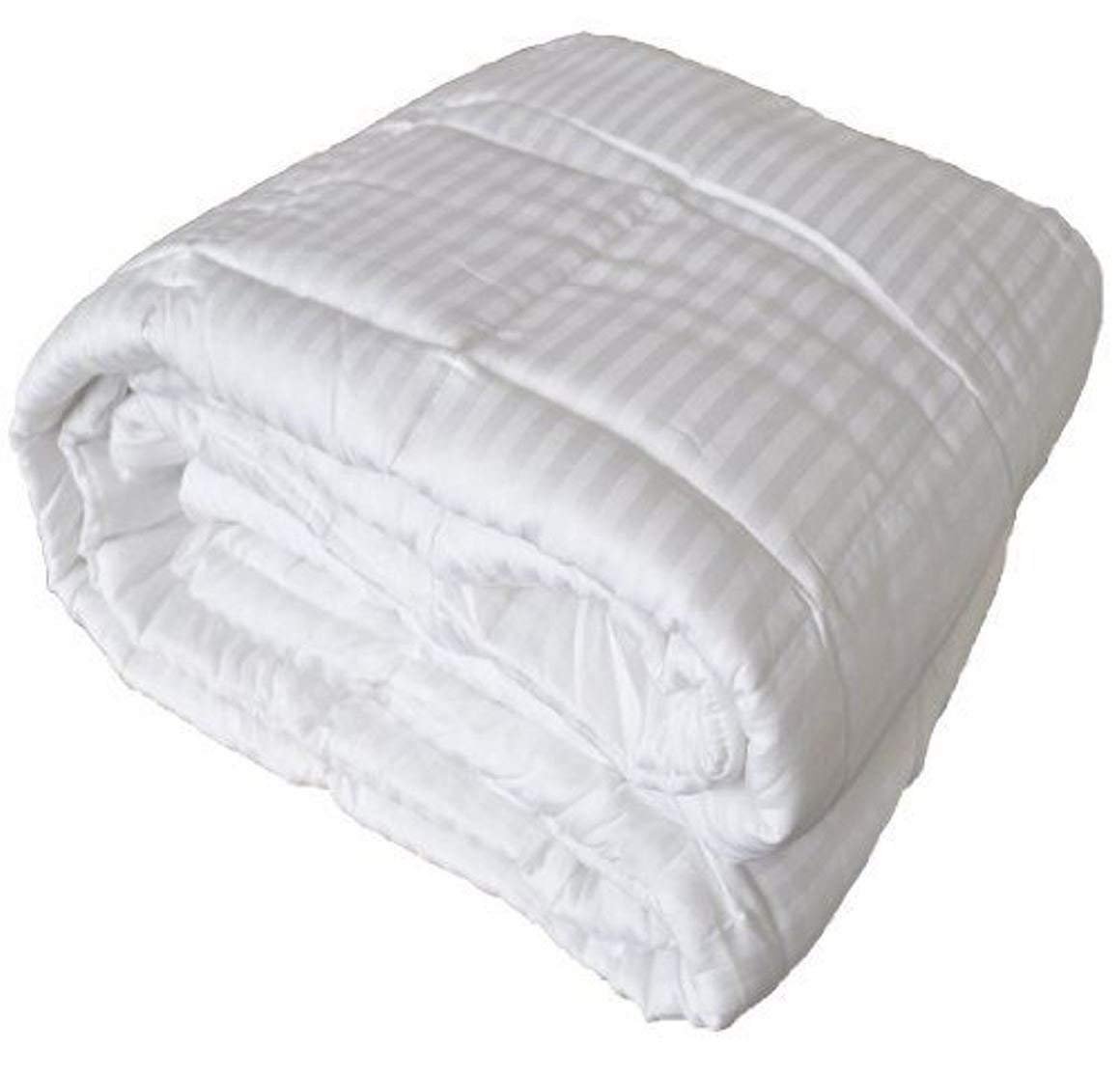 Premium 650 Thread Count Egyptian Cotton Comforter - 1pc Box Stitched Design with 100 GSM Microfiber Fill - Queen/Olympic Queen Size (86