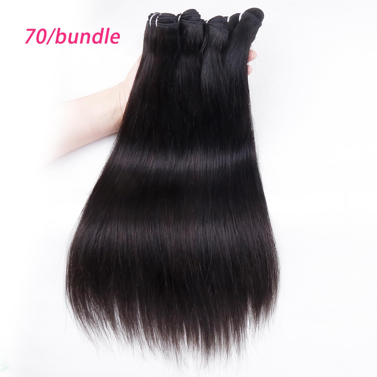 100% Unprocessed Brazilian Virgin Human Hair Bundles - Straight 4 Bundles (22/24/26/28 Inch) Double Weft Weave, 70g/Bundle, Natural Color - Perfect for Sew-In Weaves, Clip-In Extensions & Everyday Styling