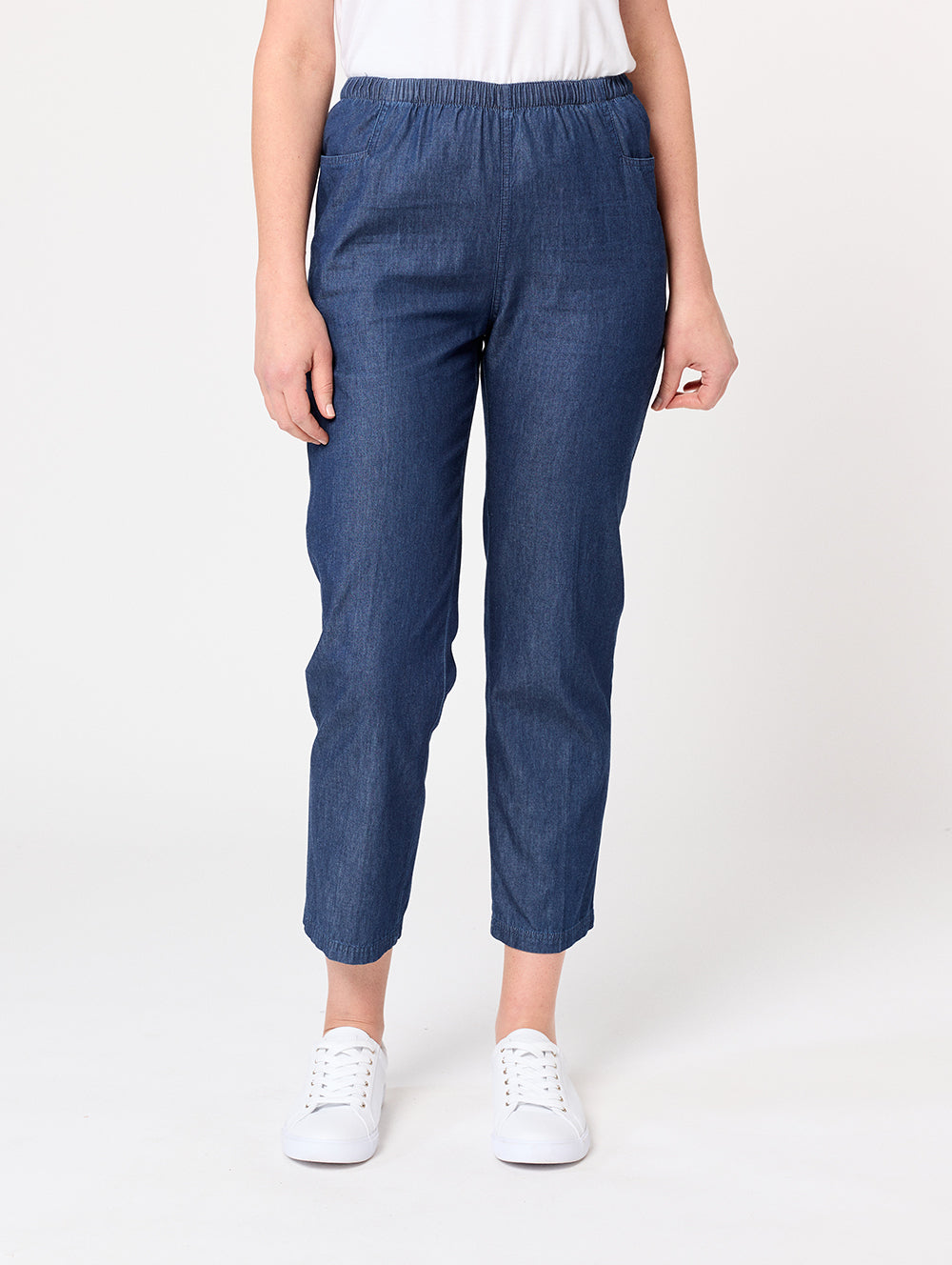 Nashville Denim Short Length Pant - Women's High Waisted Stretch Jeans for Casual Wear & Everyday Comfort