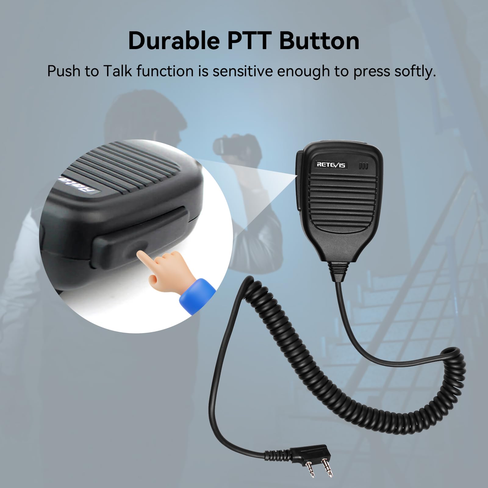 Retevis 2 Pin Shoulder Microphone Speaker - 5 Pack Walkie Talkie Mic Compatible with Retevis H-777 RT22 RT68 & Baofeng UV-5R BF-F8HP - Perfect for Security, Construction, and Outdoor Adventures