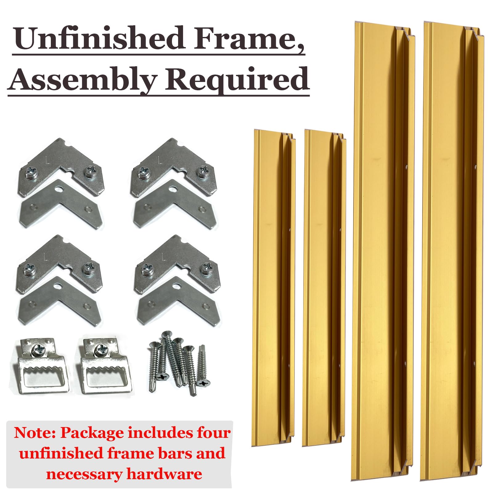 48x60 Floating Frame for Canvas Paintings & Prints - DIY Metal Floater Frame for Portrait/Landscape Oil Paintings - Gold Art Display Frame for Gallery, Home Office & Living Room Decor - Perfect for Art Shows & Wall Displays