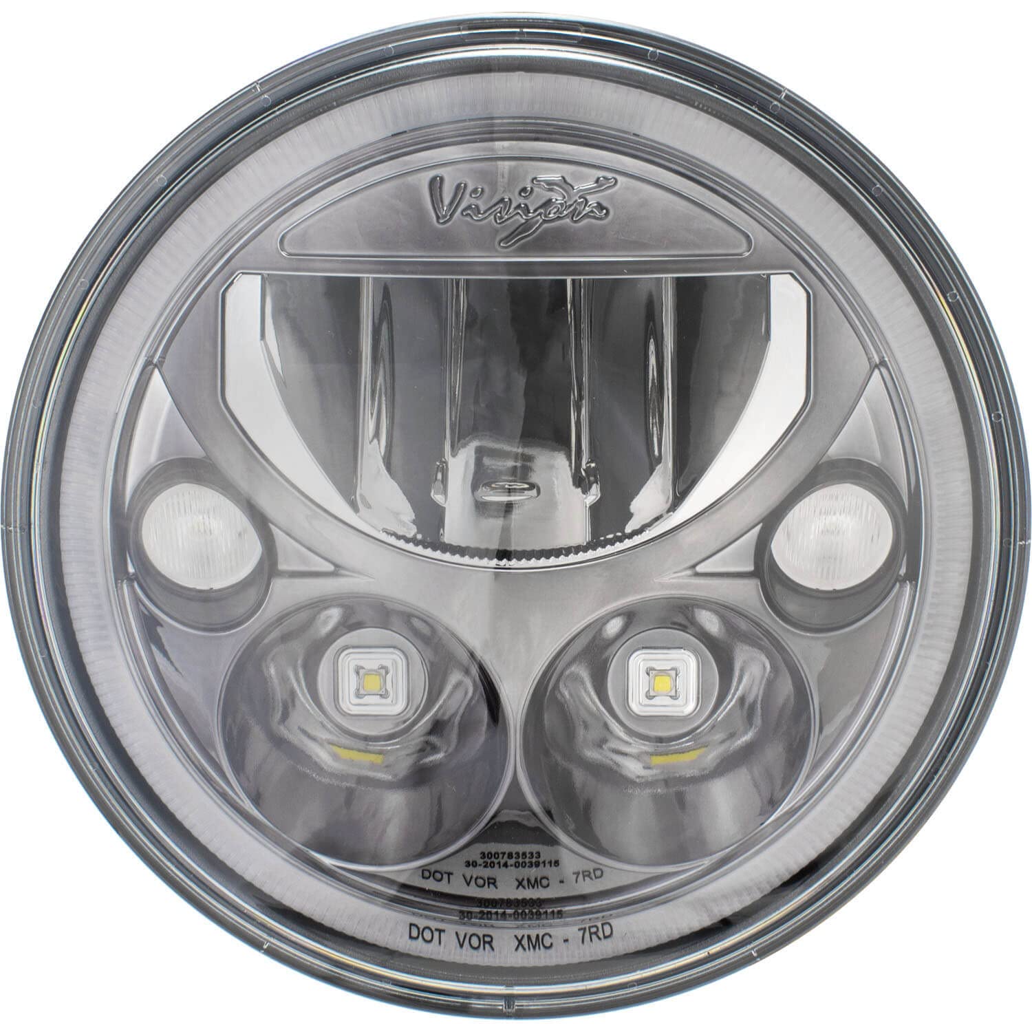 Vision X Lighting (XIL-7RDB) 7 Inch Round VX LED Headlight with Low/High Beam & Halo Ring - Single Black Chrome Headlamp for Trucks, Jeeps, Off-Road Vehicles - Durable Lighting for Night Driving & Adventure