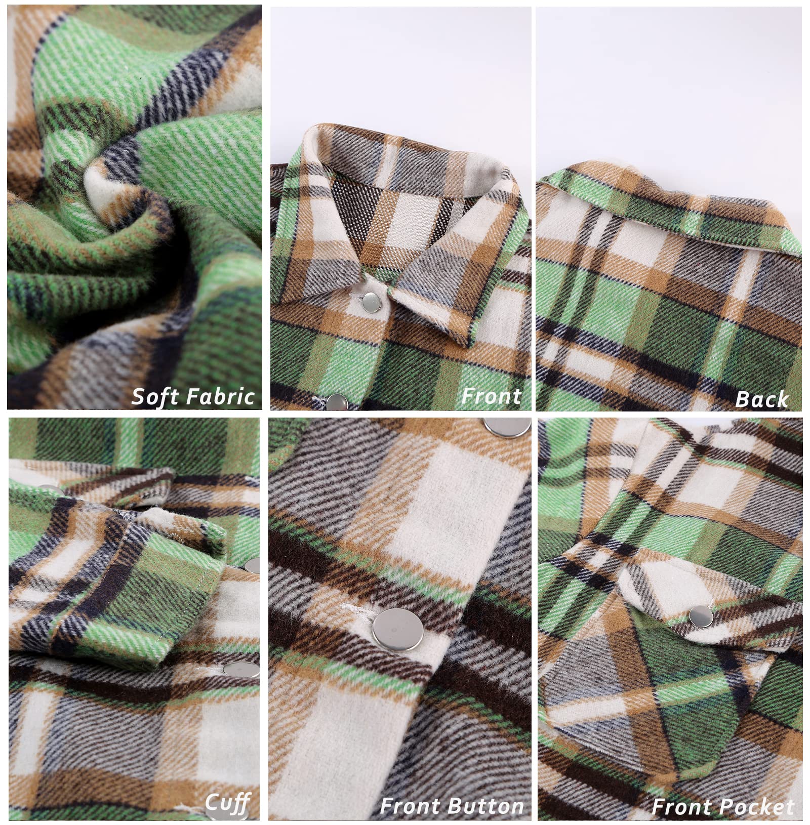 BTFBM Women's Plaid Flannel Shacket - Long Sleeve Button Down Casual Shirt Jacket for Fall & Spring | Loose Fit Blouse Top for Outdoor Activities, Work & Weekend Wear (2025 Fashion)