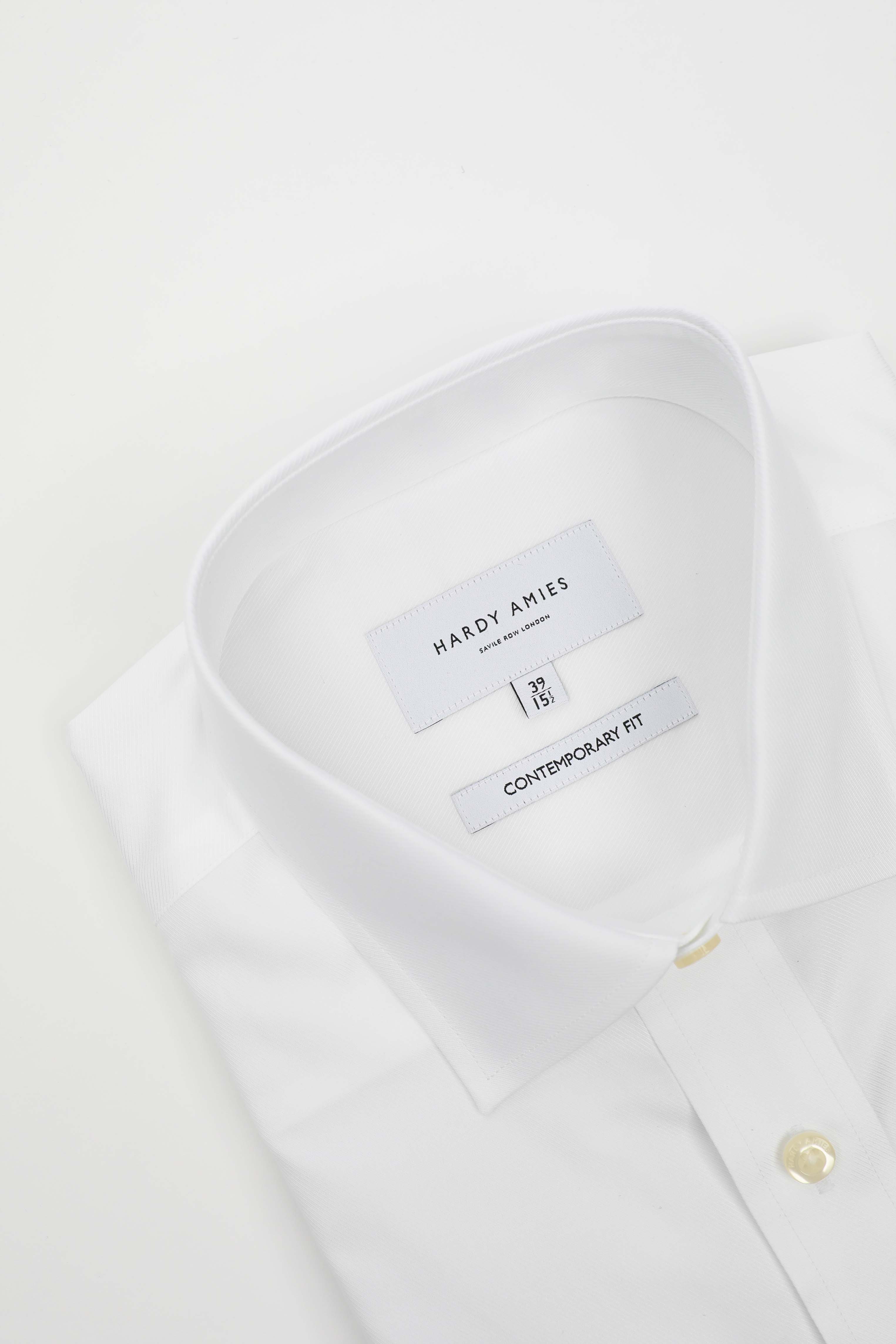 White Micro Twill Shirt for Men - Contemporary Fit Casual Button Down Shirt | Perfect for Office, Business Meetings & Smart Casual Outfits