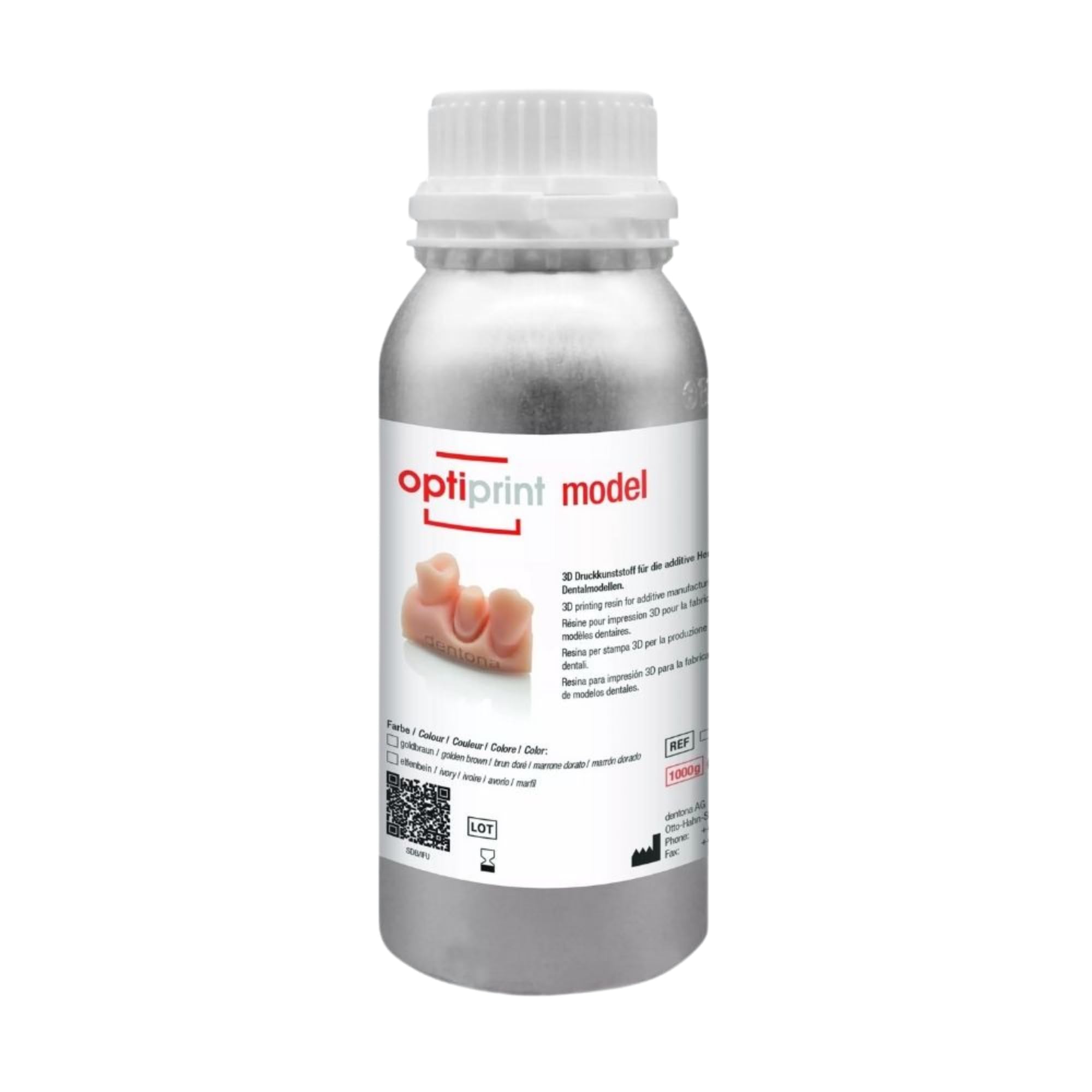 High-Quality 3D Printer Resin - Optiprint Model Ivory Dental 910ml for Precise Dental Applications | Perfect for Crowns, Bridges, and Dental Models