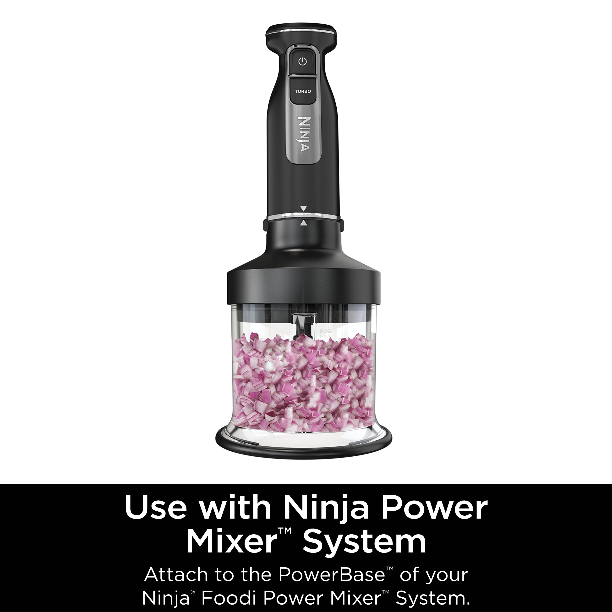 Ninja XSKKITCHPR Foodi Power Chopper 3-Cup Food Processor Bowl - Compatible with Ninja Power Mixer System (CI100 Series) - Black - Perfect for Chopping Vegetables, Nuts & Making Salsas