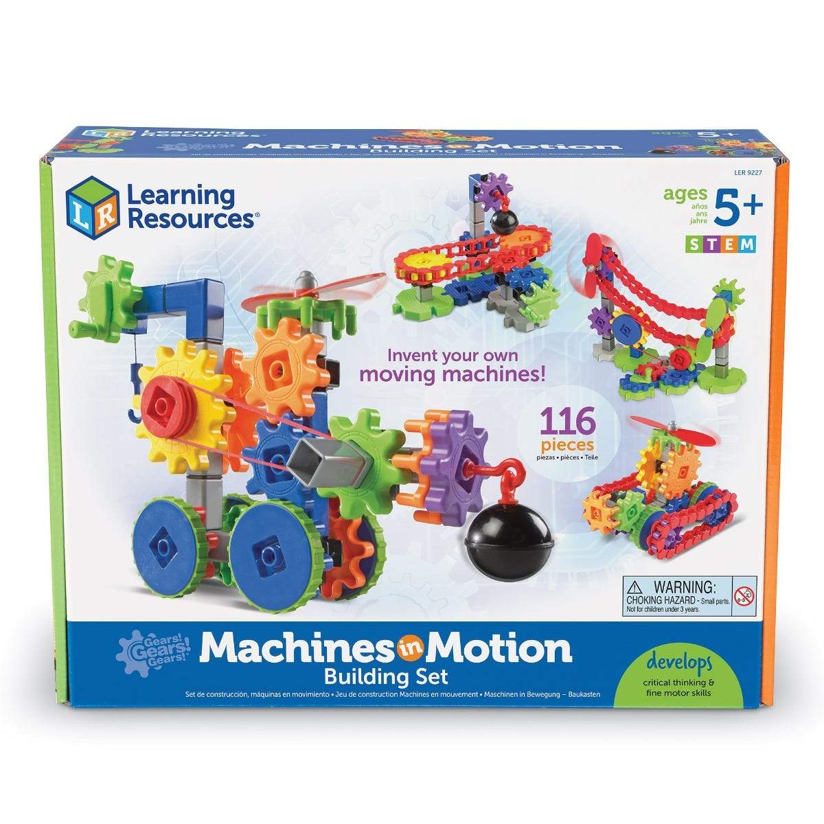 Gears! Gears! Gears!® Machines in Motion Building Set - STEM Educational Toys for Kids Ages 3+ - Creative Construction Play for Preschool Learning & Early Development - Perfect for Classroom, Birthday Gifts & Family Game Night