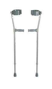 Drive Medical Steel Forearm Crutches - 1 Pair per Box (Adjustable Height, Non-Slip Tips) - Ideal for Mobility Support, Injury Recovery & Daily Use