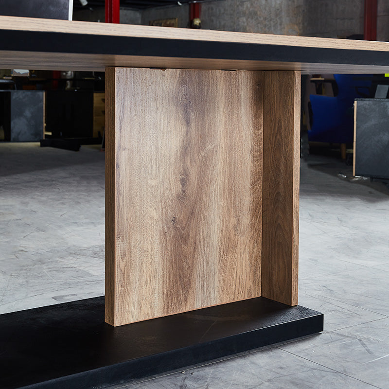 Premium ZEA Boardroom Conference Table 2.4M (8ft) - Warm Oak & Black Finish - Ideal for Office Meetings, Corporate Presentations & Executive Workspaces
