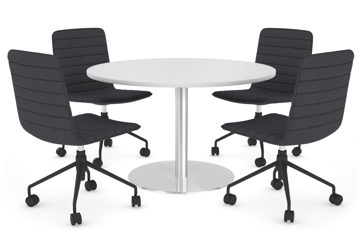 Premium Round Meeting Table with Sapphire Disc Base - 39.4 Inch Diameter - Ideal for Conference Rooms, Offices & Collaborative Workspaces