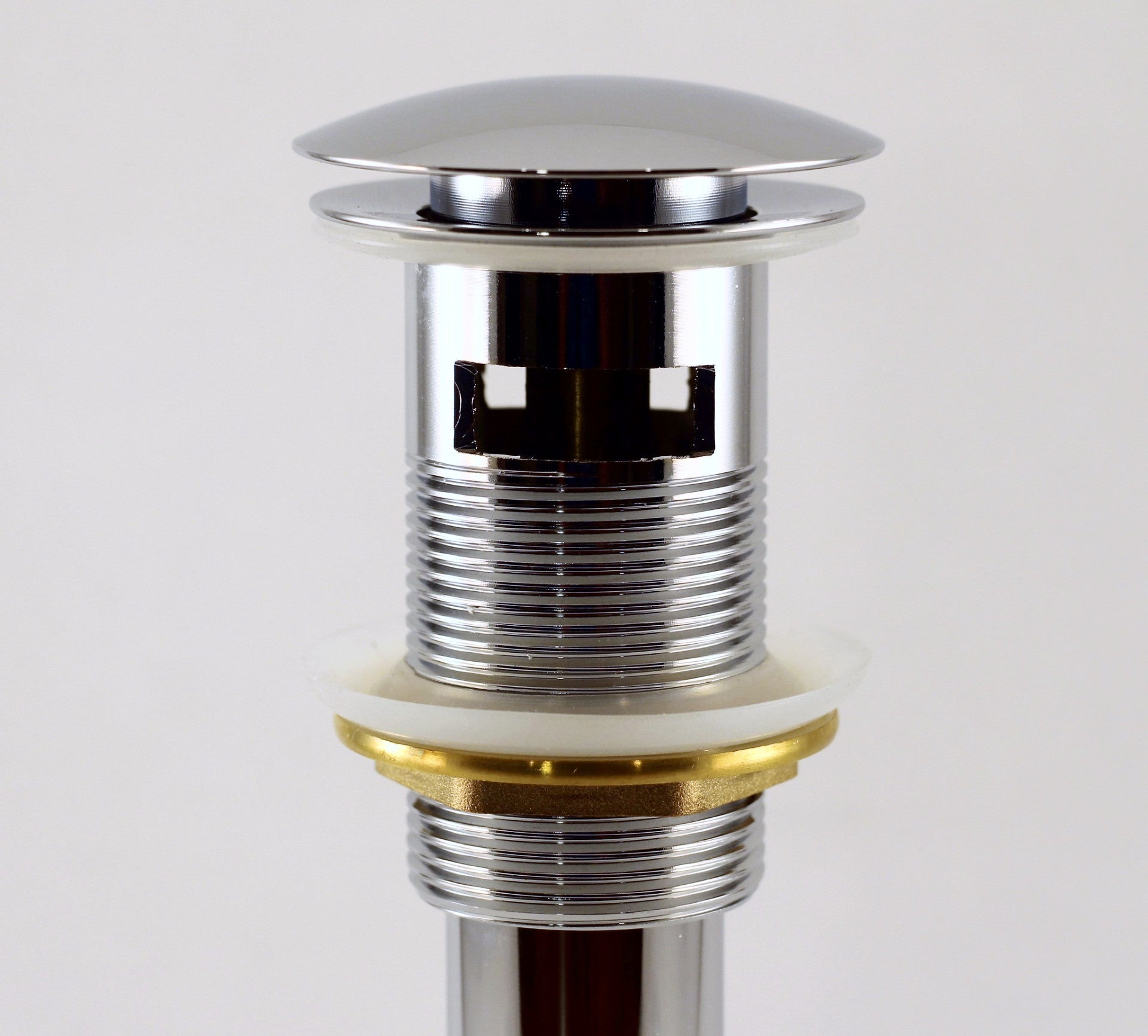 Push Pop Up Sink Drain with Overflow - Chrome Bathroom Sink Stopper for Easy Cleaning | Perfect for Kitchen & Bathroom Sink Drain Replacement