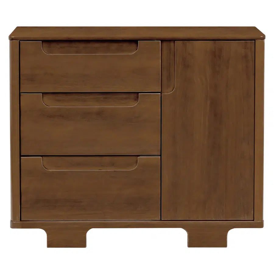 Babyletto Yuzu 3-Drawer Changing Table Dresser in Natural Walnut - Perfect Nursery Storage for Diapers, Clothes & Baby Essentials