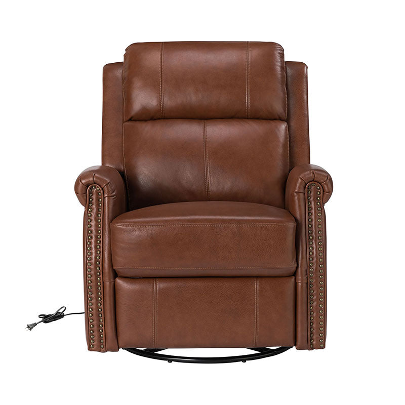 Kaietan Genuine Leather Power Rocking Recliner Chair - Adjustable Electric Massage Recliner Sofa for Living Room, Home Theater & Office Relaxation