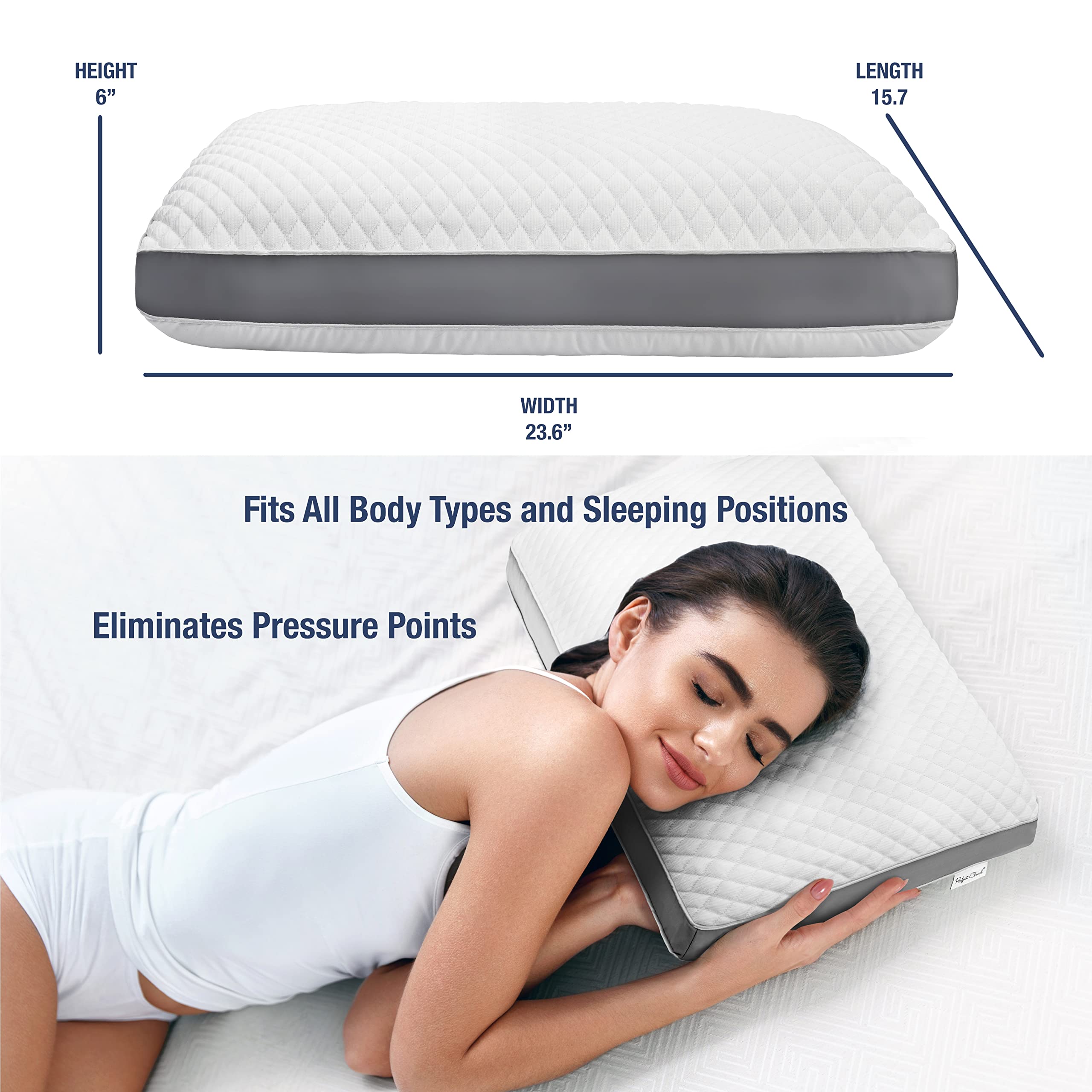 Dual Temperature Memory Foam Pillow with Adjustable & Removable Layers - Cooling & Supportive Pillow for Back, Stomach & Side Sleepers - Luxury Custom Loft Bed Pillow for Better Sleep - Ideal for Hot Sleepers & Neck Pain Relief