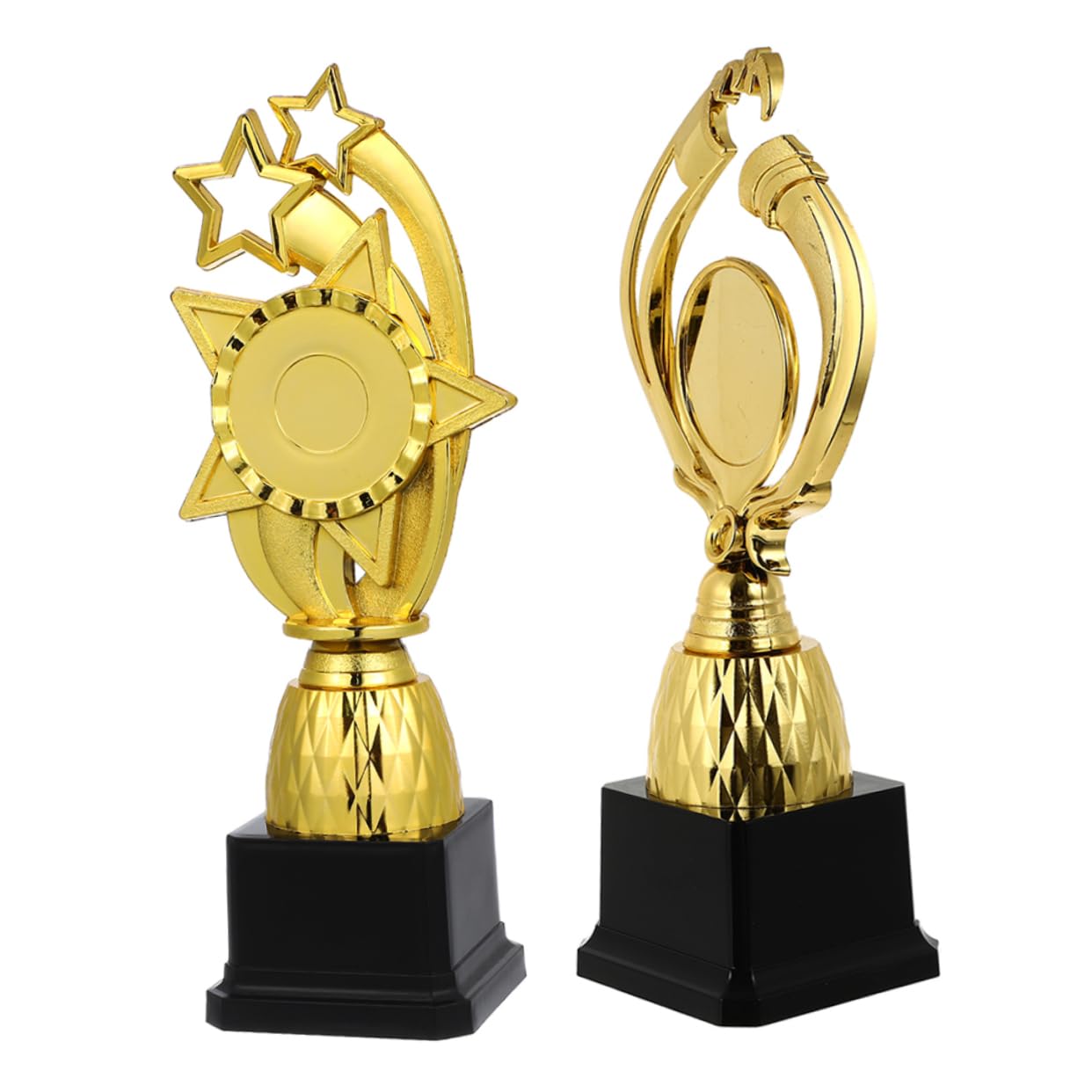 OHPHCALL Unique Competition Trophy Cups - Set of 2 Plastic Winner's Award Trophies for School Celebrations, Sports Events & Party Awards