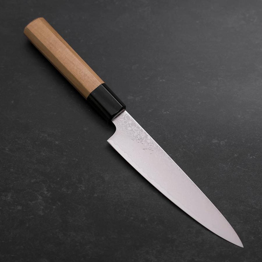 Petty ZA 18 Damascus Steel Kitchen Knife with Buffalo Magnolia Handle - 150mm Blade for Precision Slicing, Peeling & Garnishing | Perfect for Chefs & Home Cooking