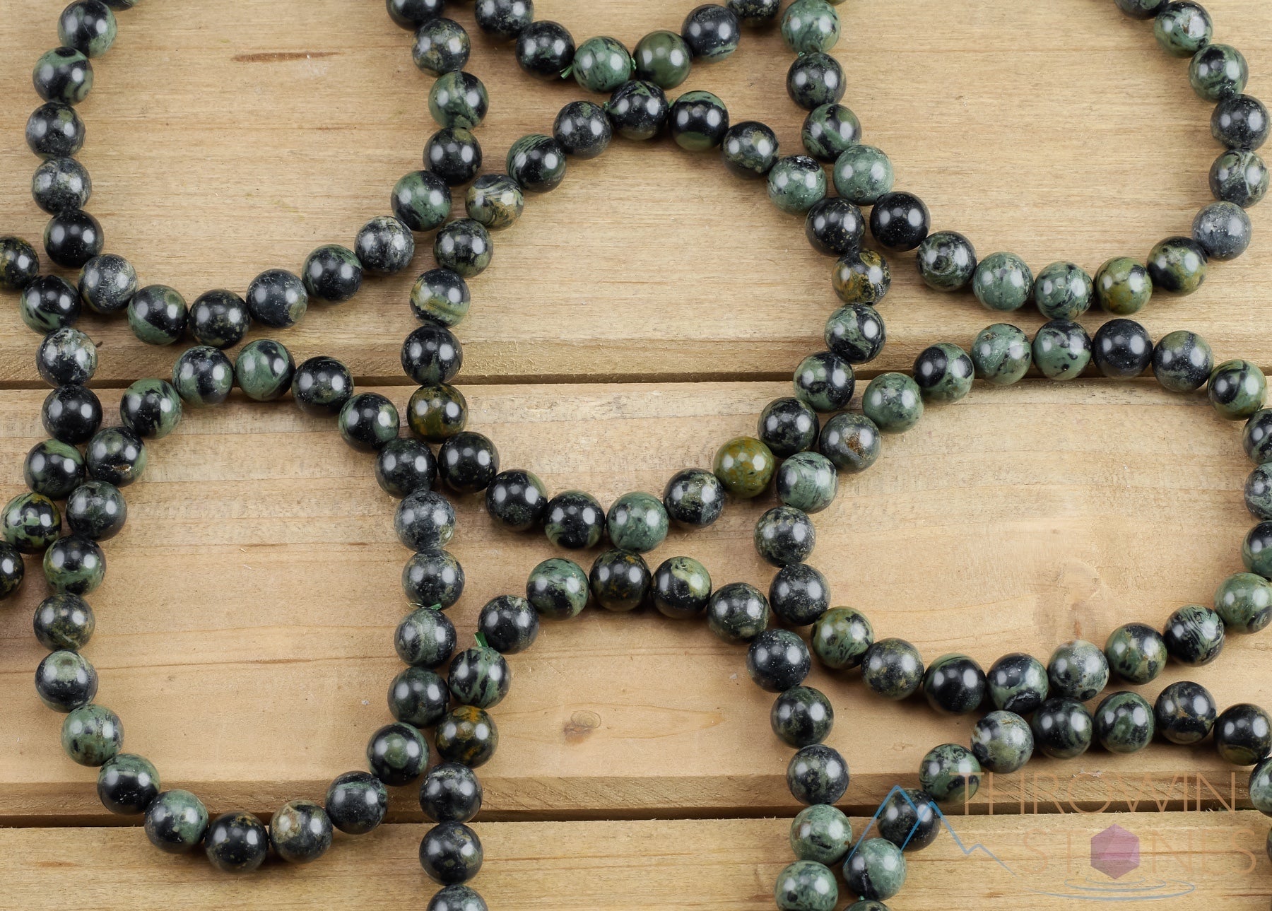 Kambaba Jasper Crystal Bracelet - Round Beads Healing Stone Bracelet for Women | Handmade Beaded Jewelry for Stress Relief & Positive Energy | Perfect for Meditation, Yoga & Spiritual Healing