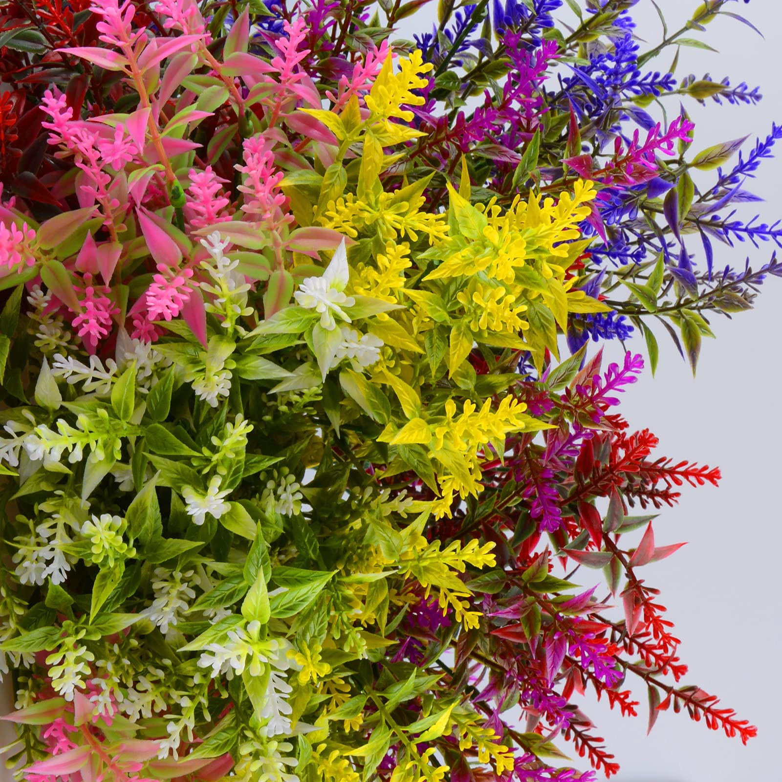 STYLIFING 12 Bundles UV Resistant Artificial Flowers - Fade Proof Outdoor Fake Lavender Plants for Garden, Porch & Window Box Decor - Perfect for Home, Wedding & Party Decoration