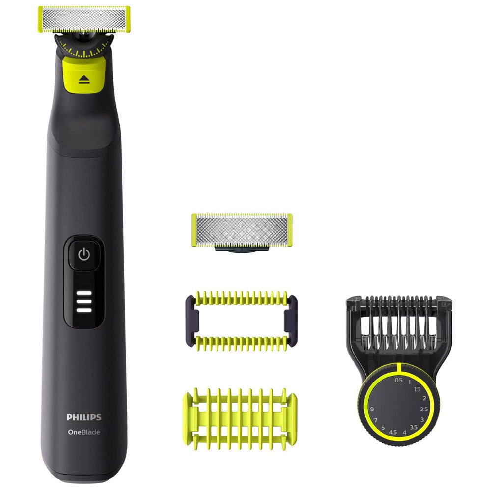 PHILIPS QP6541/16 OneBlade 360 Pro Electric Razor - Wet & Dry Trimmer for Beard, Mustache & Body Hair with 12 Adjustable Lengths - Perfect for Travel, Gym & Daily Grooming