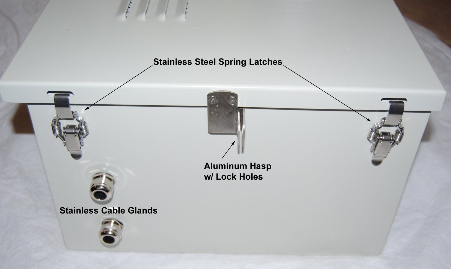 NEMA 4X Waterproof Aluminum Electrical Enclosure 17x17x10 Inch with Back Plate - Light Beige - Ideal for Outdoor Battery Storage & Industrial Electrical Equipment Protection