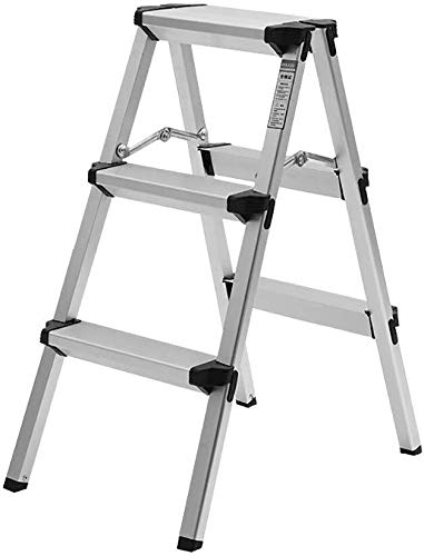 LUDIST Foldable Aluminum Alloy Step Stool for Home - Portable Indoor Climbing Stool, Multifunctional Ladder Stool Chair for Kitchen, Bathroom, and Storage Use