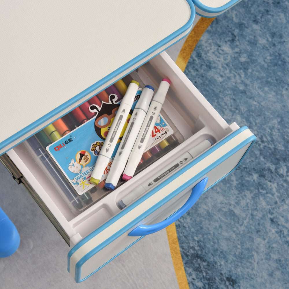 Adjustable Kids Study Desk 120cm Height Ergonomic Children's Learning Table Pink - Perfect for Homework, Drawing & Online Classes in Bedroom or Playroom