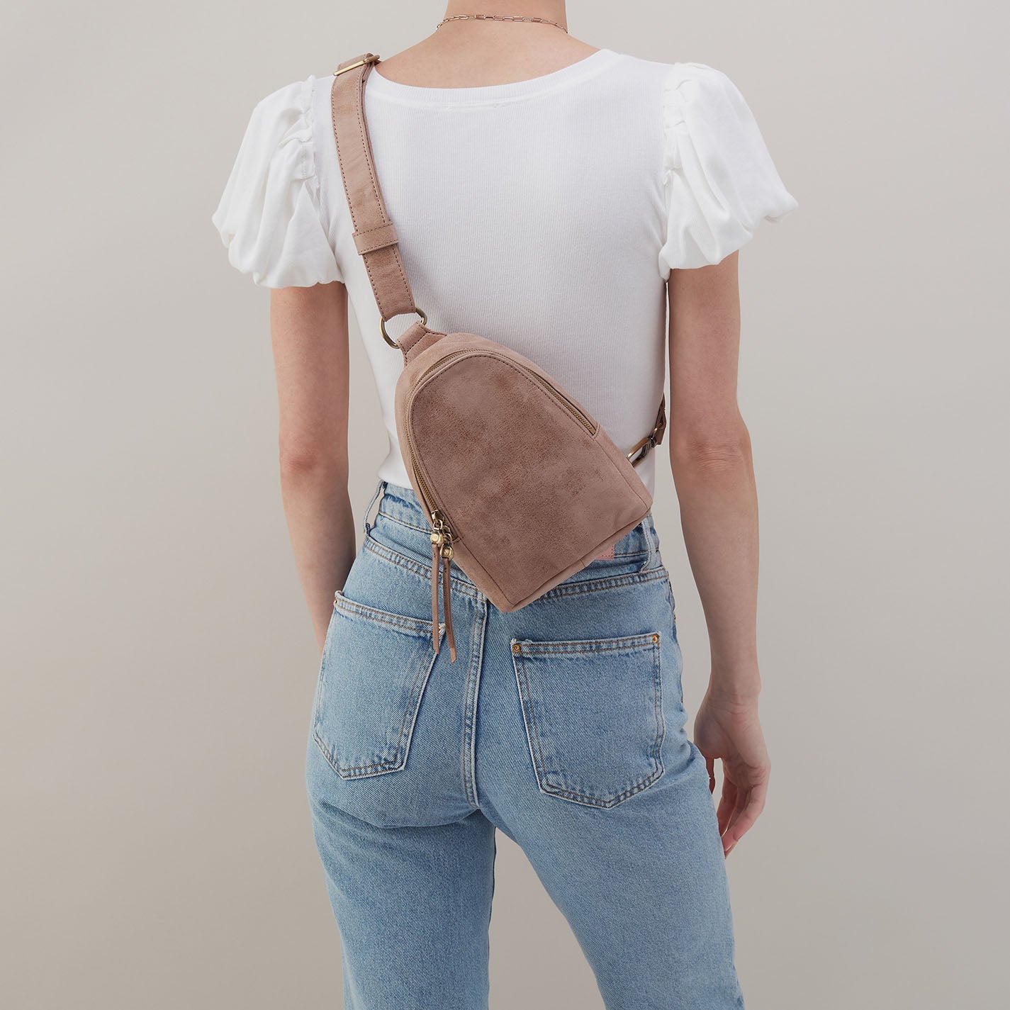 Premium Fern Sling Bag in Buffed Leather - Hazel Brown Crossbody Purse for Women | Perfect for Travel, Shopping & Everyday Use
