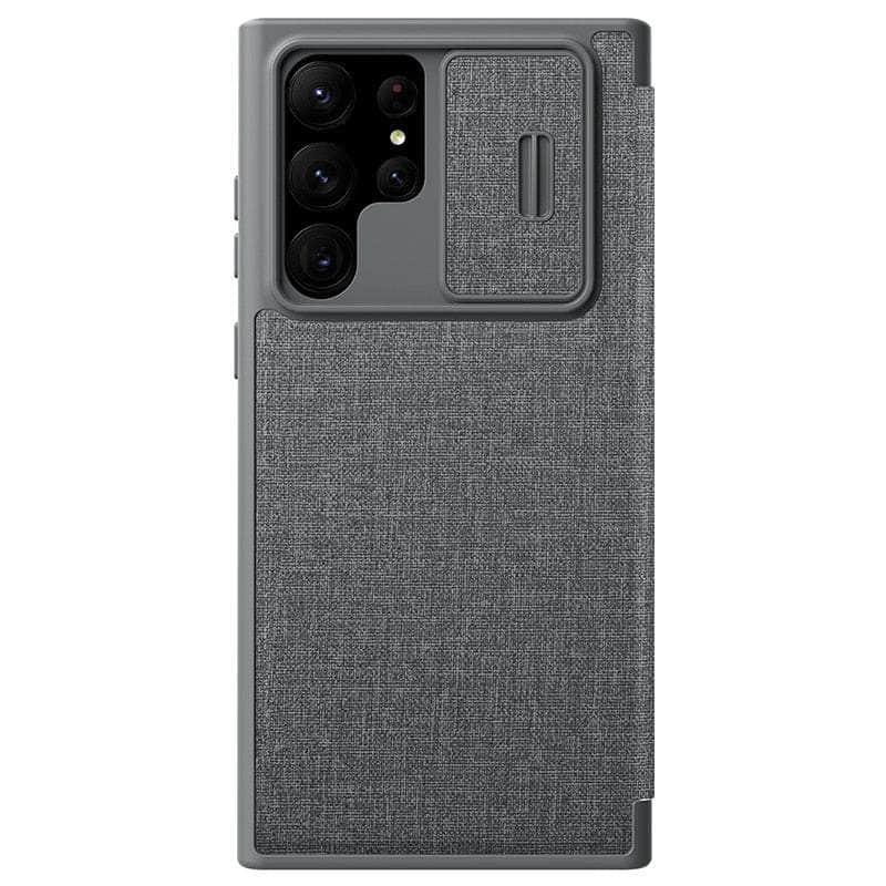 Premium Nillkin Qin Pro Genuine Leather Case for Samsung Galaxy S23 Ultra - Slim Protective Cover with Card Slot | Perfect for Business & Travel Use