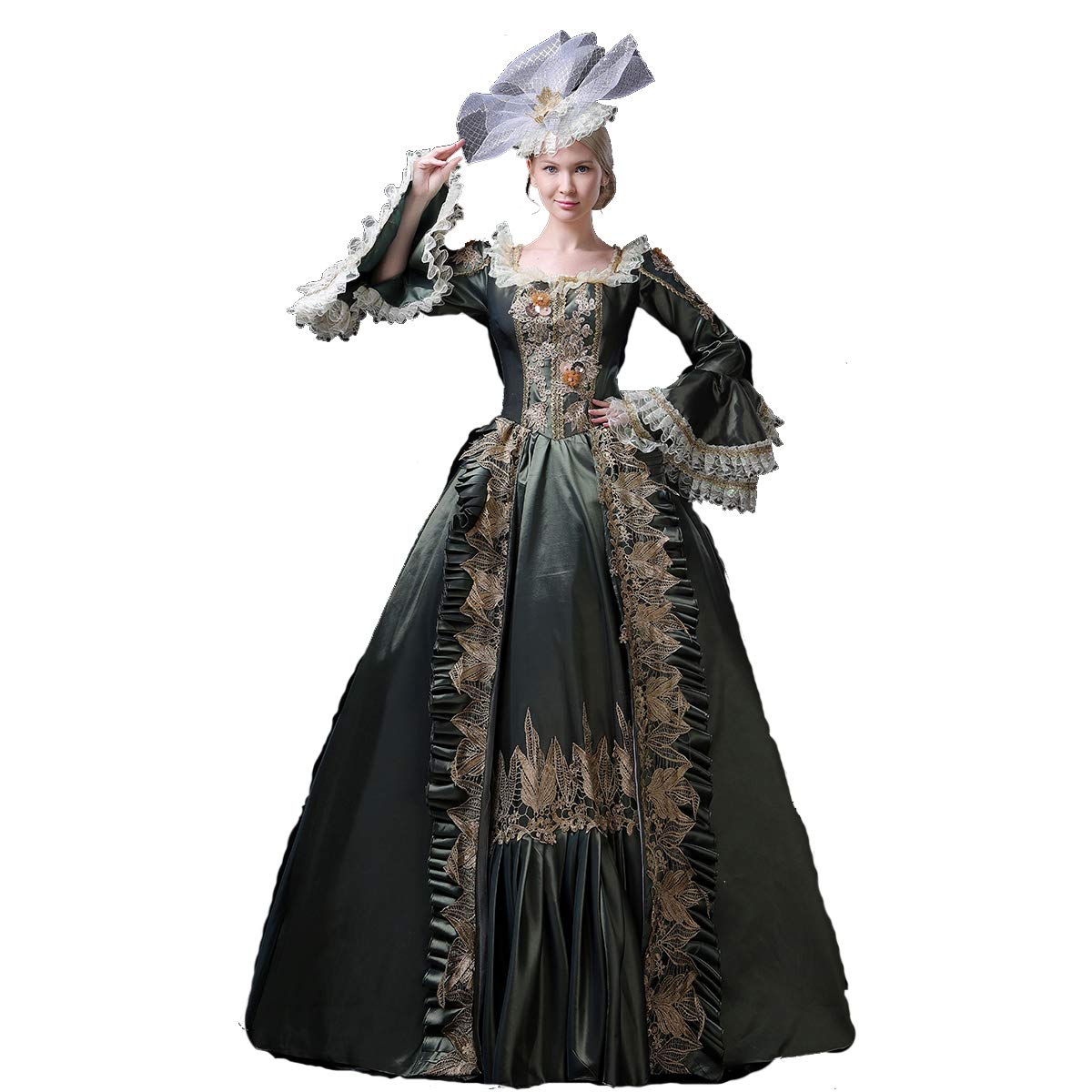 Victorian Renaissance Queen Dress for Women - Elegant Long Rococo Masquerade Gown for Parties, Cosplay & Historical Reenactments