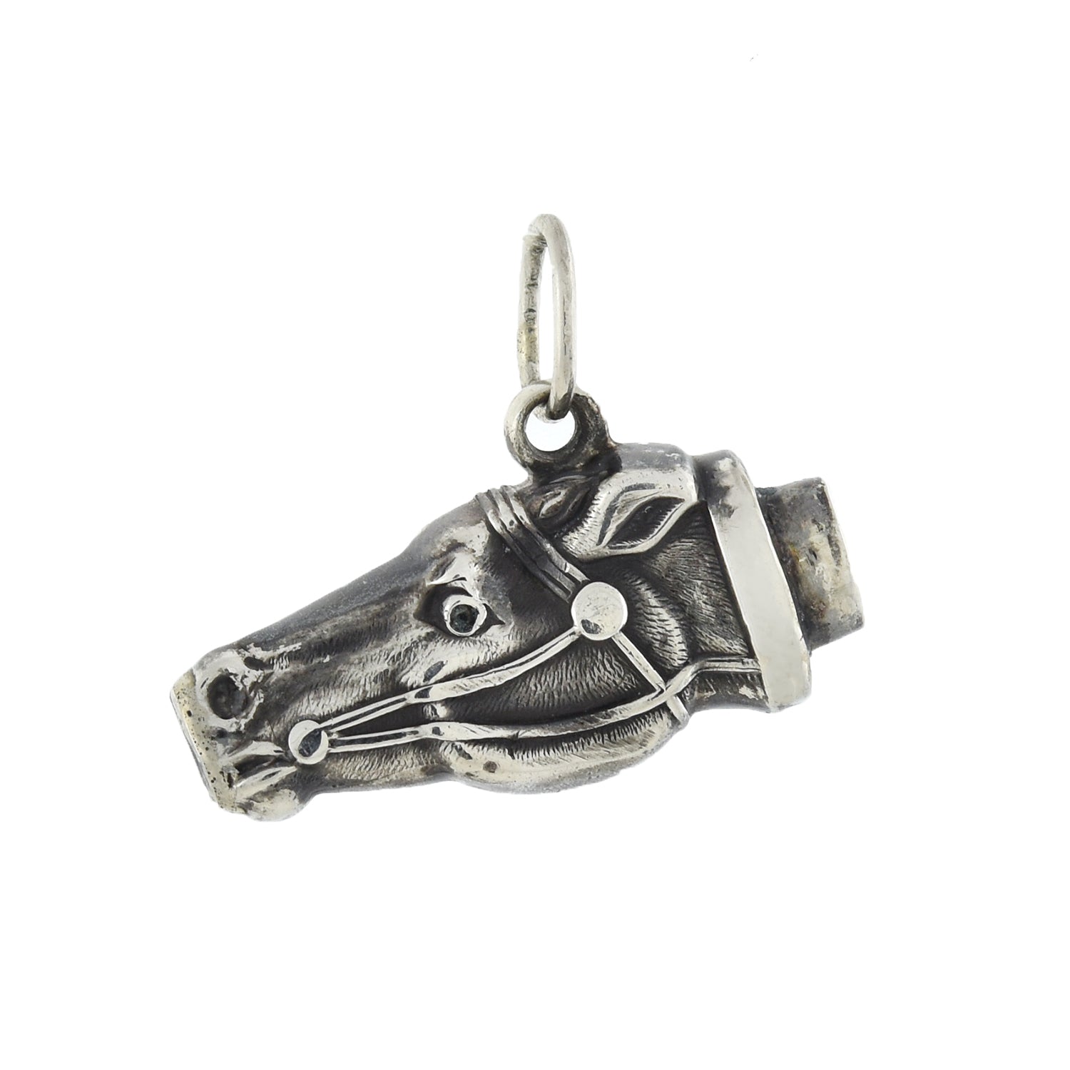 Victorian Sterling Silver Repousse Horse Fob Pendant - Antique Style Jewelry for Men & Women - Perfect for Gifts, Collectibles, and Vintage Fashion Accessories