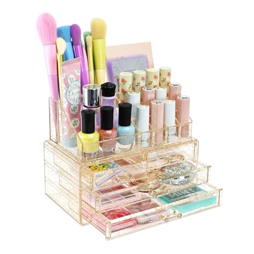 1b) 1 Top 4 Drawers, Gold Glitter