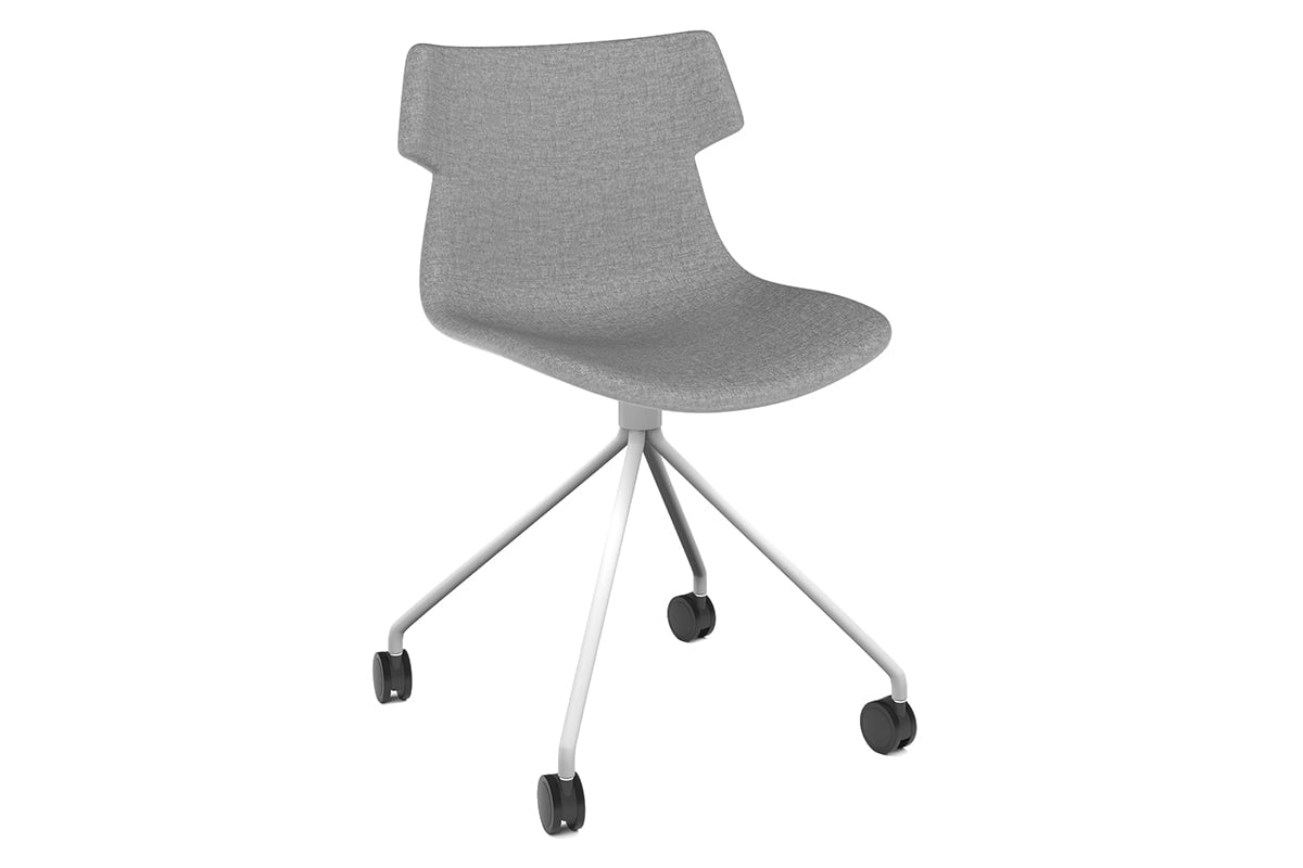 Wave Fabric Visitor Chair with Mobile Base - Lightweight & Durable Office Guest Seating for Reception, Waiting Room, and Conference Areas