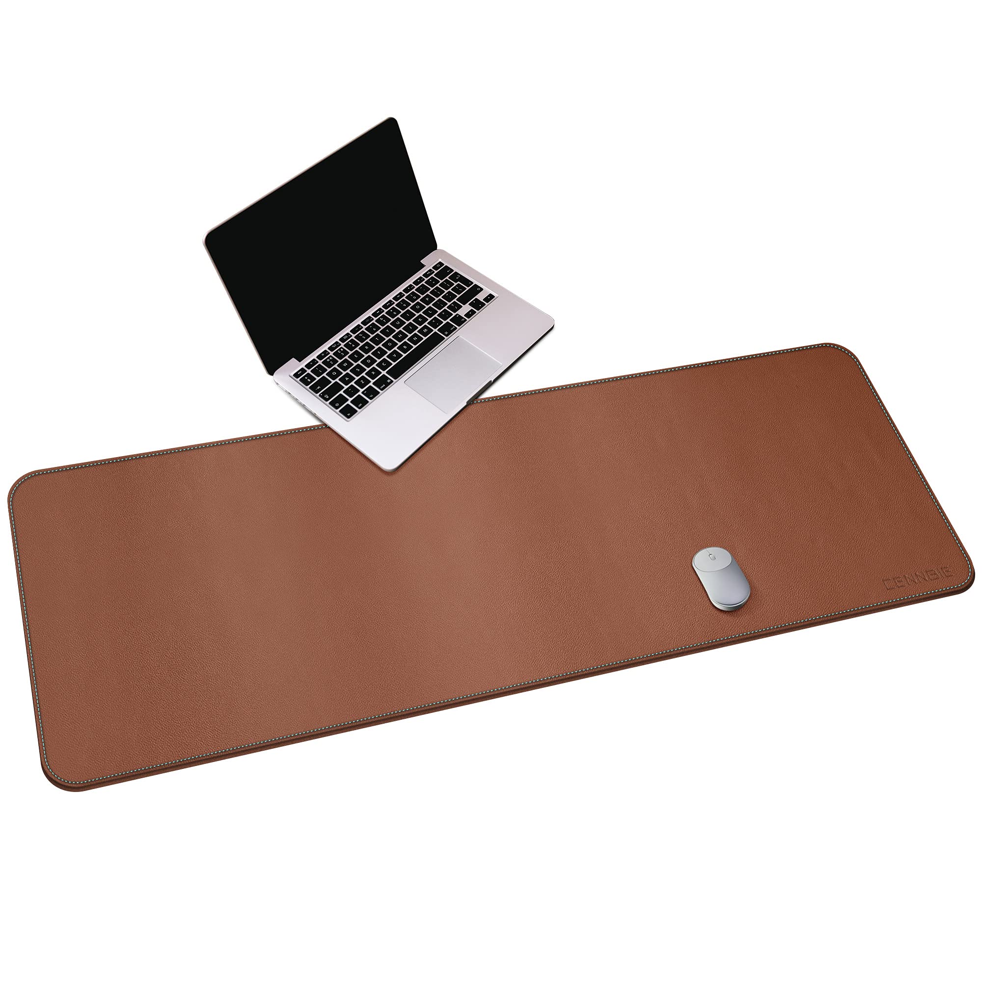 Premium CENNBIE Genuine Leather Desk Pad - Extra Large 59x23.6 Inch Non-Slip Mouse Mat & Office Desk Protector - Light Brown Writing Surface for Home & Office Workspace - Perfect for Computers, Laptops, and Professional Workstations