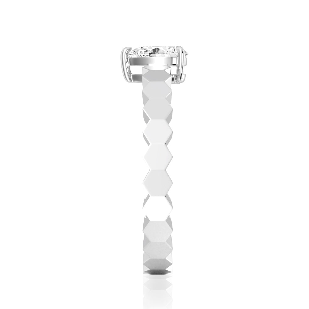 Lab Grown Diamond Promise Ring - Pear Shape, Geometric Design for Women | Perfect for Engagement, Anniversary & Valentine's Day Gifts