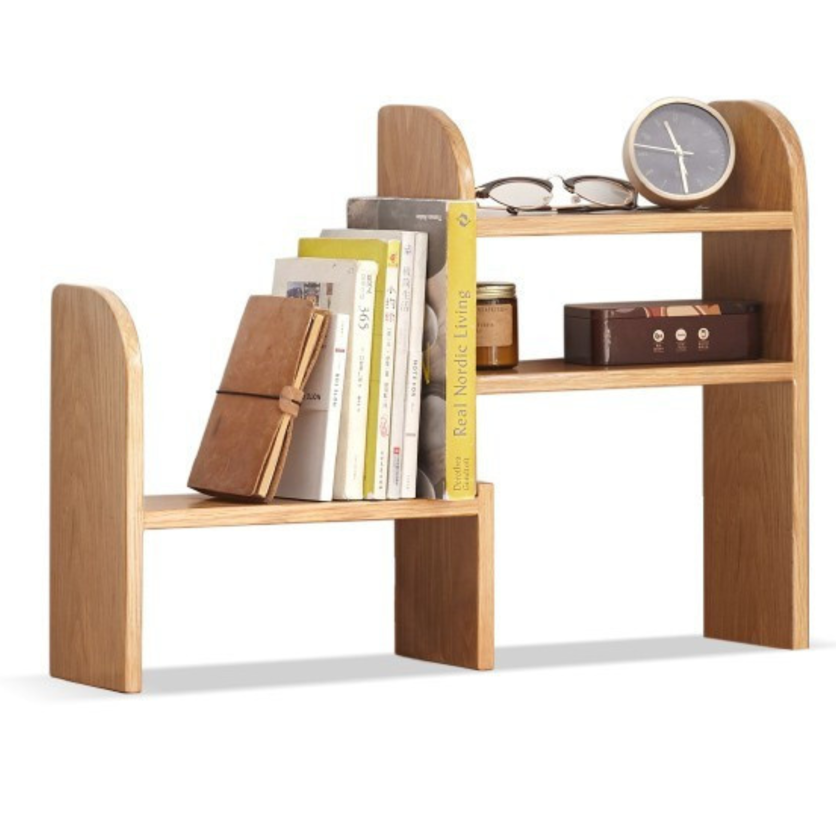 13.2-24x5.9x17.7inch / 33.5-61x15x45сm / Natural Wood Color / telescopic storage rack