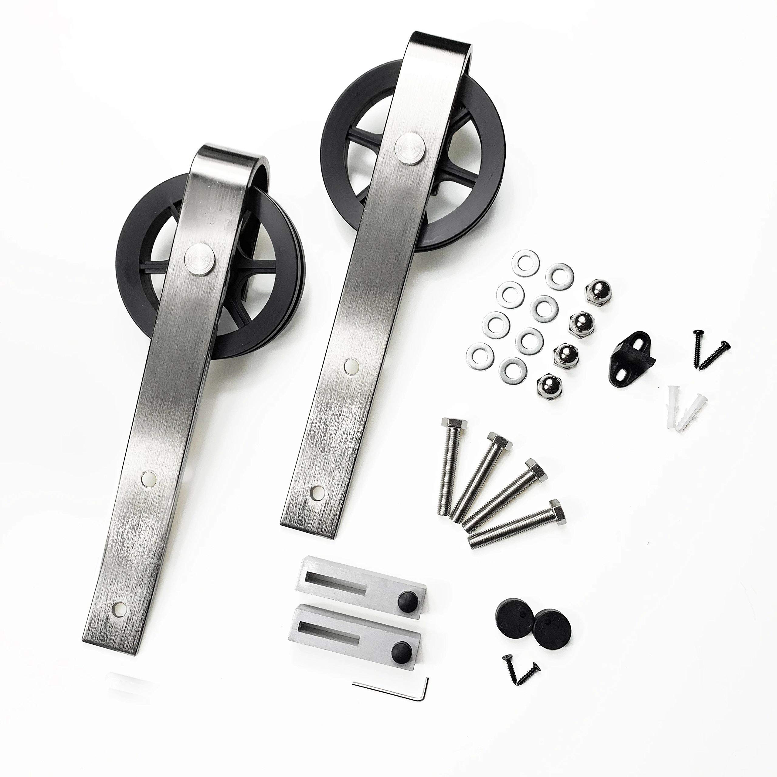 Homacer Brushed Nickel Roller Set - Door Hardware for Smooth Sliding