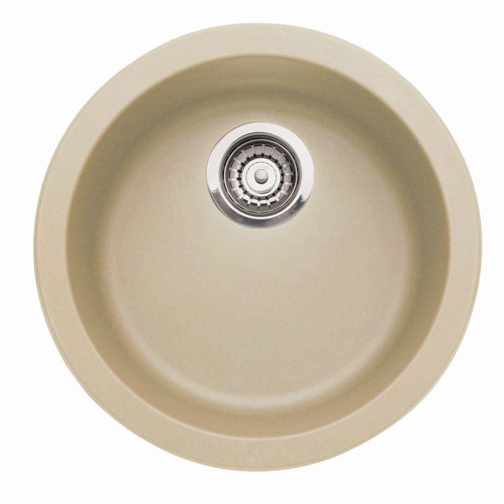 Blanco Rondo Dual Mount Composite Single Bowl Bar Sink in Biscotti - Durable Kitchen Sink for Bars, Coffee Shops & Home Use
