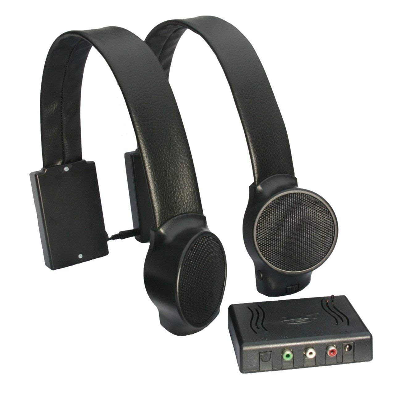 Wireless TV Speakers for Couch & Armchair - Assistive Hearing Device with RF Wireless, Portable, Voice-Enhanced Sound & Flexible Connections - Ideal for Elderly & Hard of Hearing at Home Theater, Living Room & Bedroom (Black)