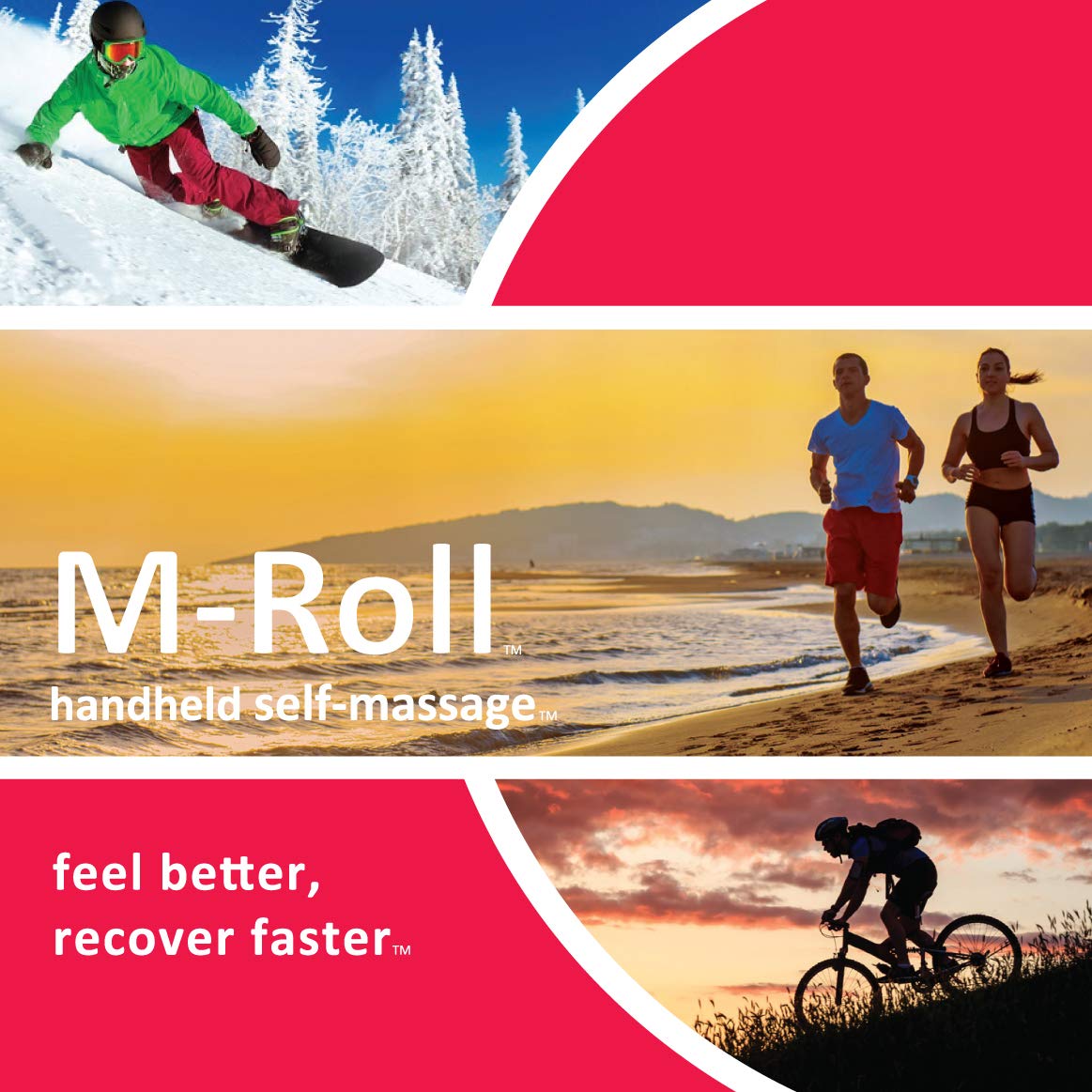 M-ROLL 20” Stick Massage Roller for Muscle Pain Relief - Trigger Point Therapy & Stress Reduction Tool - Portable Deep Tissue Massager for Back, Legs, Shoulders - Perfect for Post-Workout Recovery & Home Use