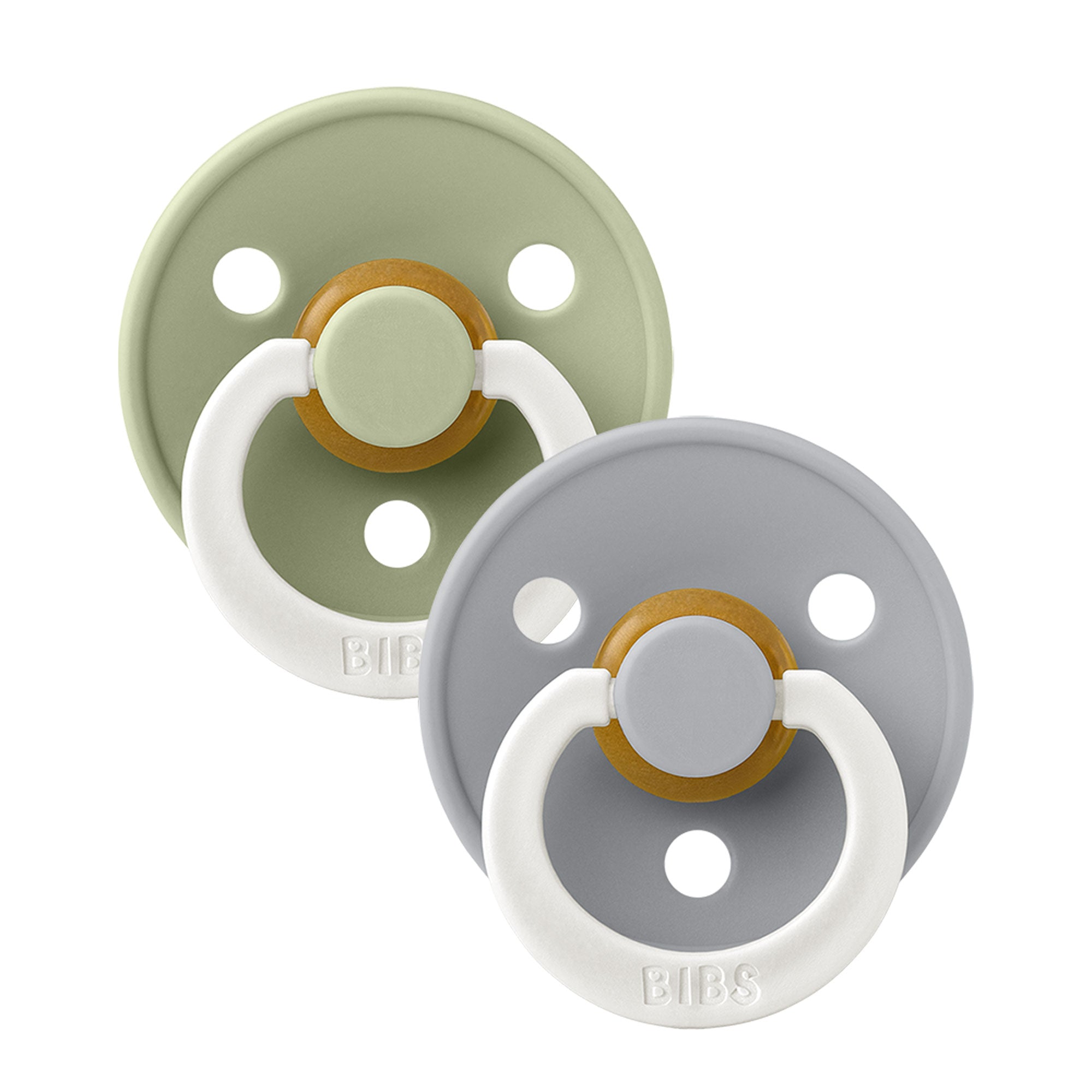 Glow in the Dark Pacifiers - 2 Pack Set (Sage Green & Cloud Gray) | Soothing Baby Pacifier for Nighttime Feeding & Sleep Comfort