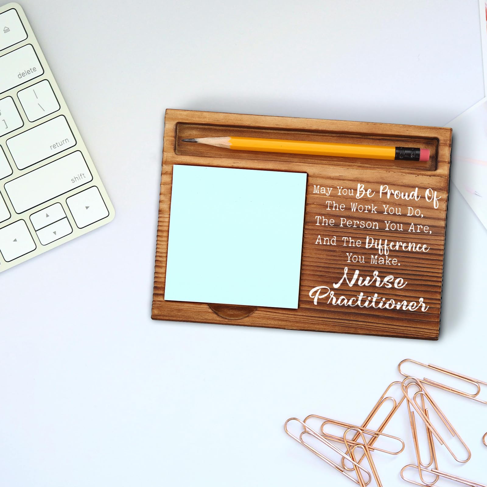Premium Nurse Practitioner Appreciation Gifts - Thank You NP Gifts for Women & Men - Self-Stick Note Pad Holder for Office Desk Decor - Perfect for Medical Professionals, Clinics & Healthcare Workplaces