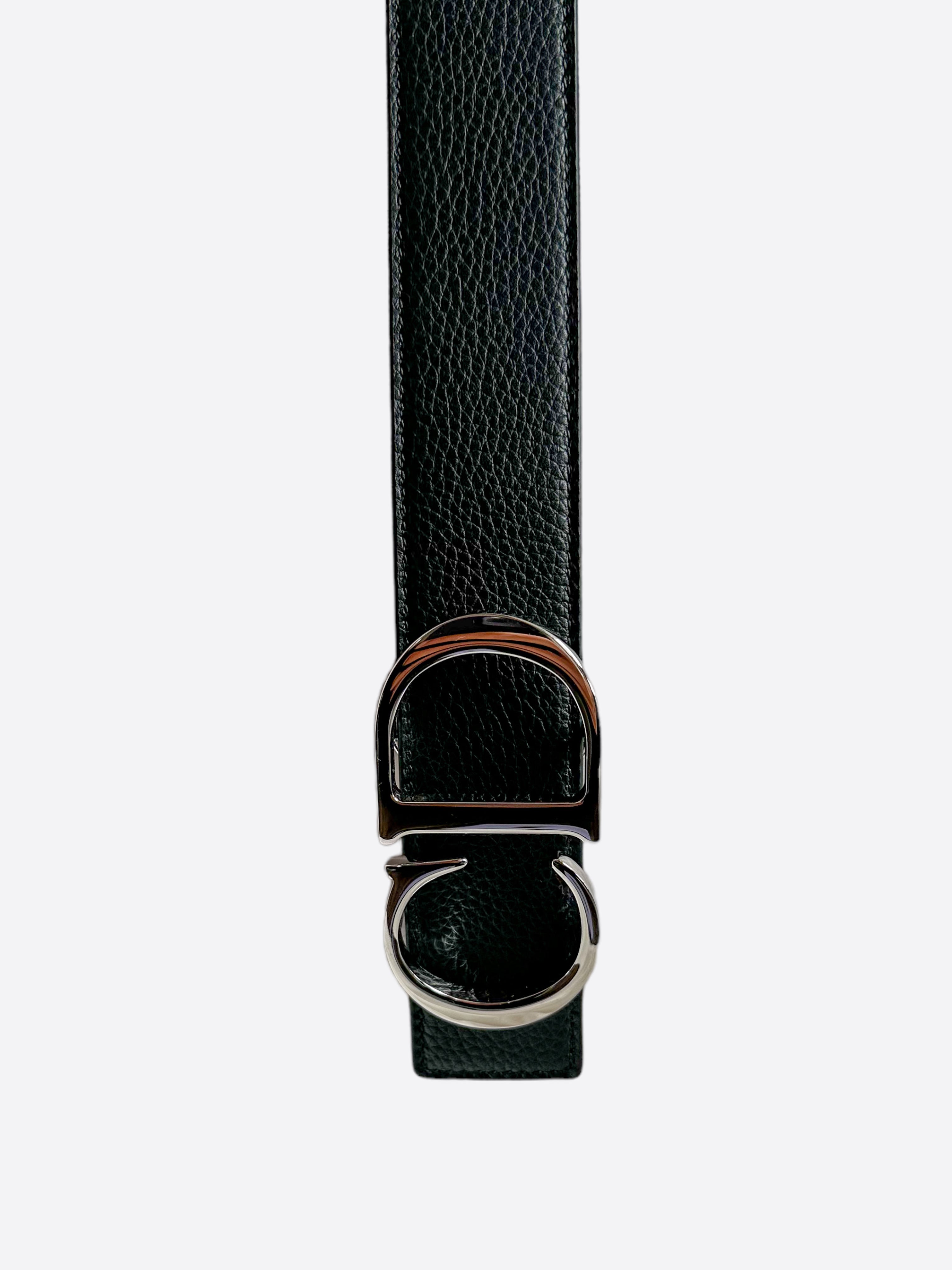 Dior Reversible Belt with Silver CD Buckle in Black & Navy - Luxury Designer Belt for Men & Women | Perfect for Casual, Office & Formal Outfits