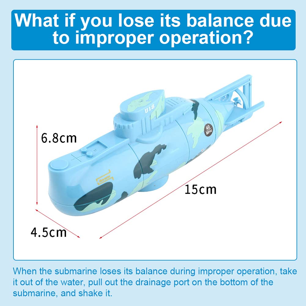 Rechargeable RC Submarine Toy - Remote Control Diving Boat for Kids & Adults, Blue - Perfect for Pool, Bathtub & Outdoor Water Play