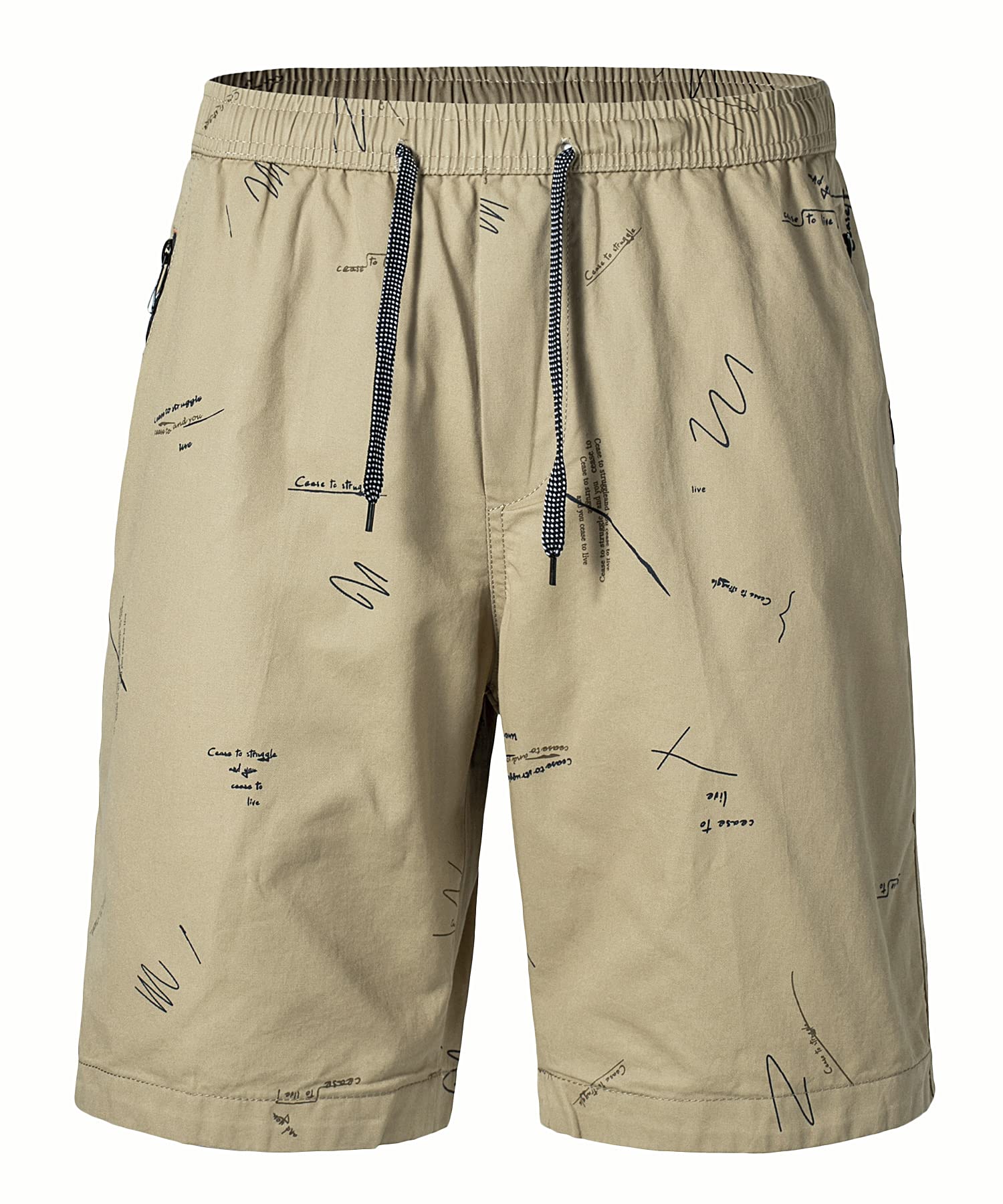 Men's Casual Plaid Beach Shorts - Soft Cotton Drawstring Elastic Waist Shorts with Zipper Pockets | Perfect for Summer Vacation, Pool Party & Outdoor Activities