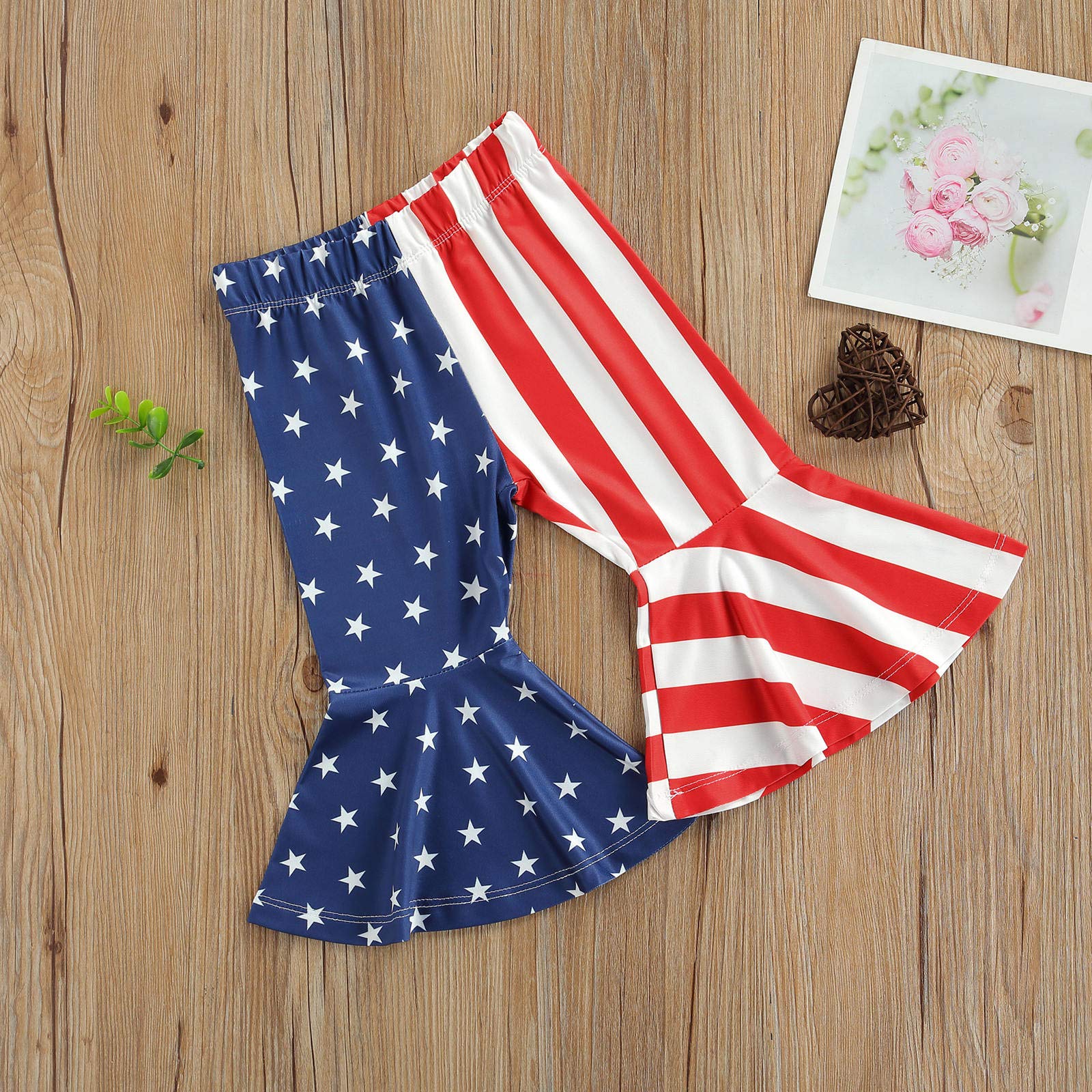 Toddler Baby Girl Bell Bottom Flare Pants with Ruffles - Soft Cotton Stretchy Leggings for Playtime & Dress Up