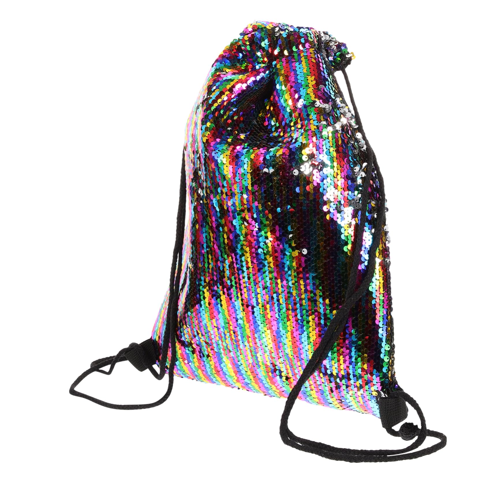 Sparkly Sequin Drawstring Backpack for Women & Men - Lightweight Gym Bag for Sports, Swimming, Travel & Outdoor Activities - Water-Resistant Polyester Mesh Storage Pouch - Perfect for Fitness, Beach, Yoga & Festival Use