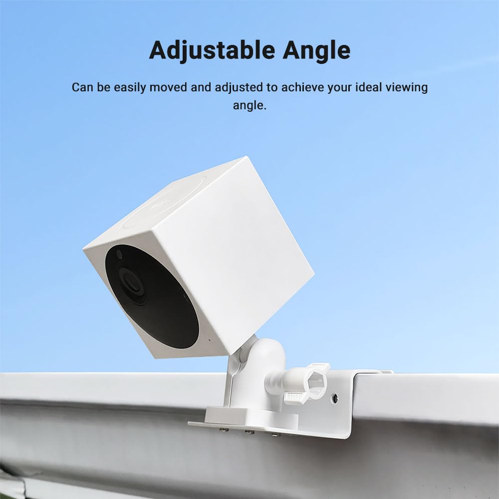 Holicfun Universal Gutter Mount for Outdoor Security Cameras - Compatible with Ring, Blink, Eufy, Google Nest, Wyze, Arlo, Simplisafe & More - Black (Up Version) - Perfect for Home Surveillance & Weatherproof Installation