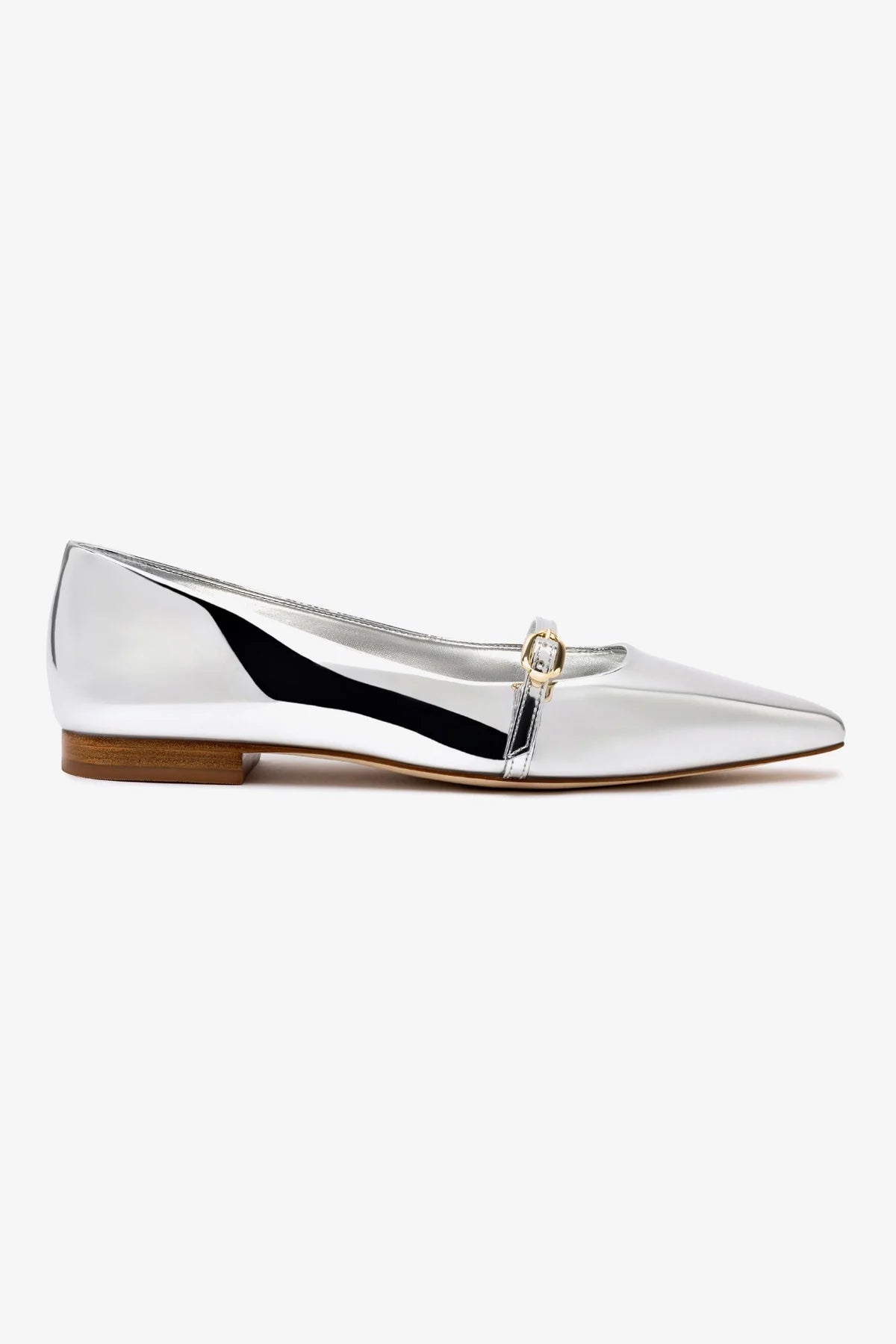 Irene Flat Shoes in Silver Specchio - Stylish & Comfortable Women's Flats for Work, Office & Casual Wear