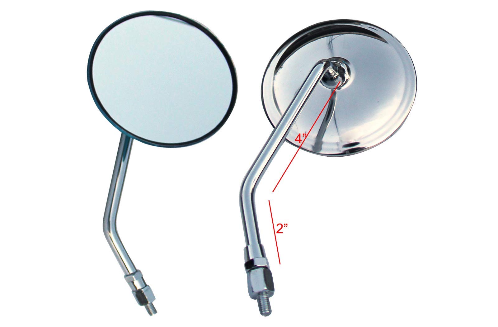 Chrome Round Motorcycle Mirrors for Honda Shadow 800 VT800 - 1 Pair - Universal Fit for Cruiser Bikes - Perfect for Highway Riding and City Commuting